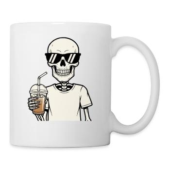 Café glacé Squelette Lunettes de soleil Accro au café - Mug blanc - blanc - Droite