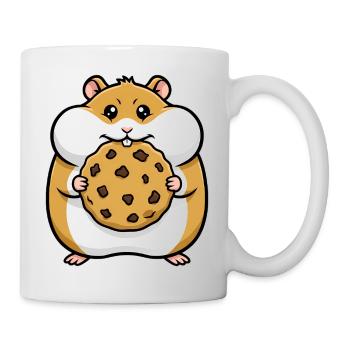 Hamster with Cookie Cartoon - Mug - white - Right