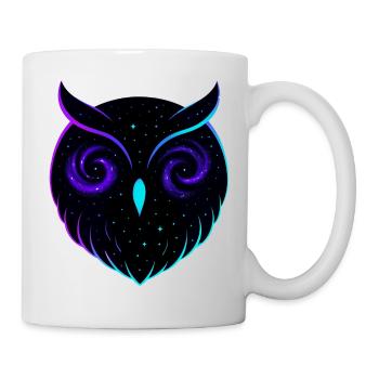 Chouette Cosmique Galaxie Rapace Nocturne - Mug blanc - blanc - Droite