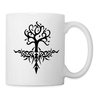 Schwarzer dorniger Baum - Tasse - Weiß - Rechts