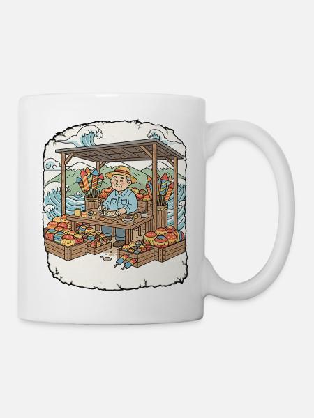 Feuerwerk Pyro Raketen - Tasse - Weiß