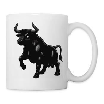 Silhouette du taureau noir avec brillance - Mug blanc - blanc - Droite