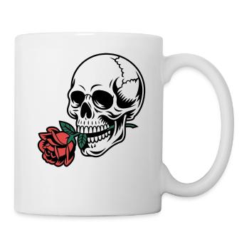 Crâne Rockabilly – Rose Statement Gothic Love - Mug blanc - blanc - Droite