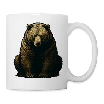Mountain bear engraving gold tones - Mug - white - Right