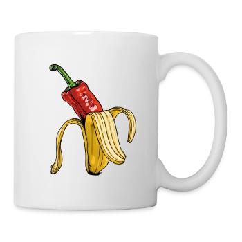 Surreale Pepper-Banane Kunst - Tasse - Weiß - Rechts