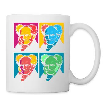 Schopenhauer Pop-Art-Porträtblock - Tasse - Weiß - Rechts