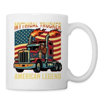 Camionneur Bigfoot, conducteur de semi-remorque américain - Mug blanc - blanc - Droite