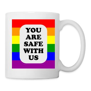 LGBT-Safe-Space-Regenbogenflagge - Tasse - Weiß - Rechts