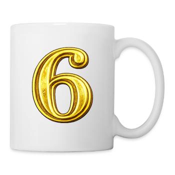 Golden Numeral 6 Ornament - Mug - white - Right