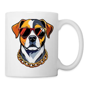 Cool Dog with Sunglasses and Gold Chain Doglife - Mug - white - Right