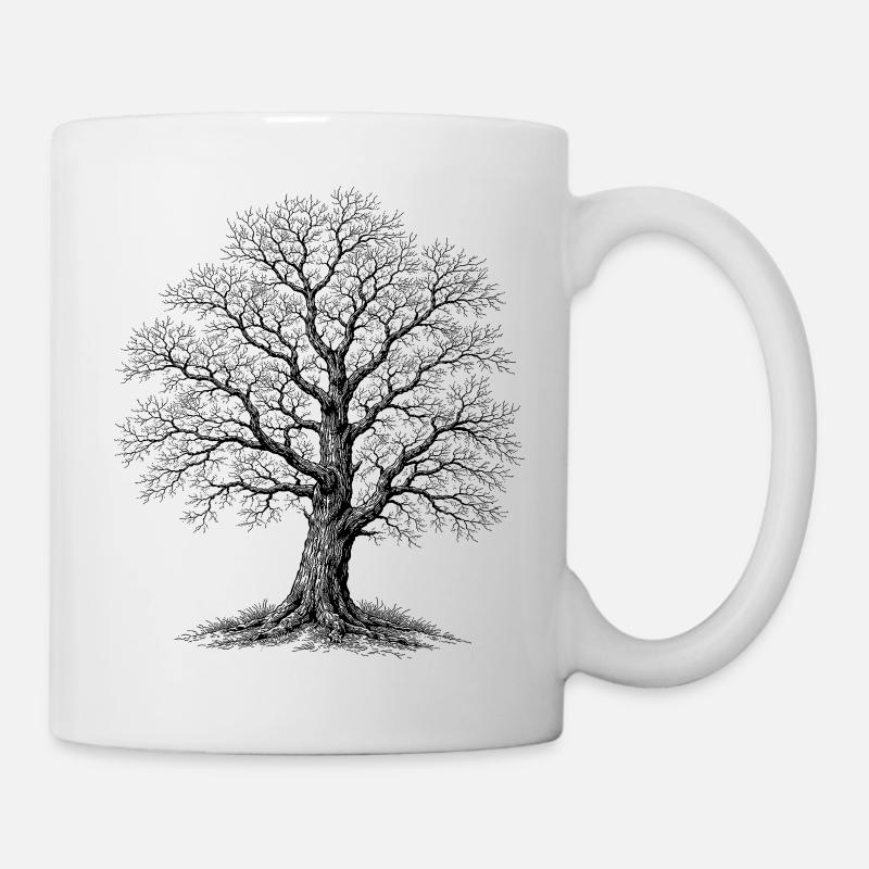 Eiche - Tasse - Weiß