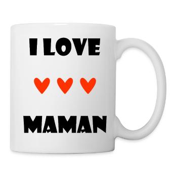 ICH LIEBE MAMA. MAMA. MUTTERTAG. HERZ. PARTY. - Tasse - Weiß - Rechts