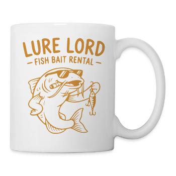 Lure Lord, Witziges Angler T-Shirt, Hoodie, Tasse - Tasse - Weiß - Rechts