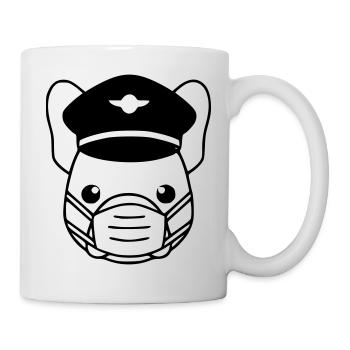 Frenchie Pilot Mask Black - Mug - white - Right