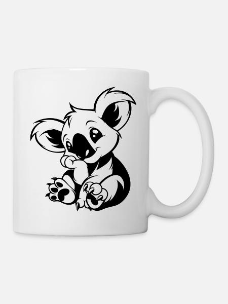 Cute koala sitting playfully - Mug - white