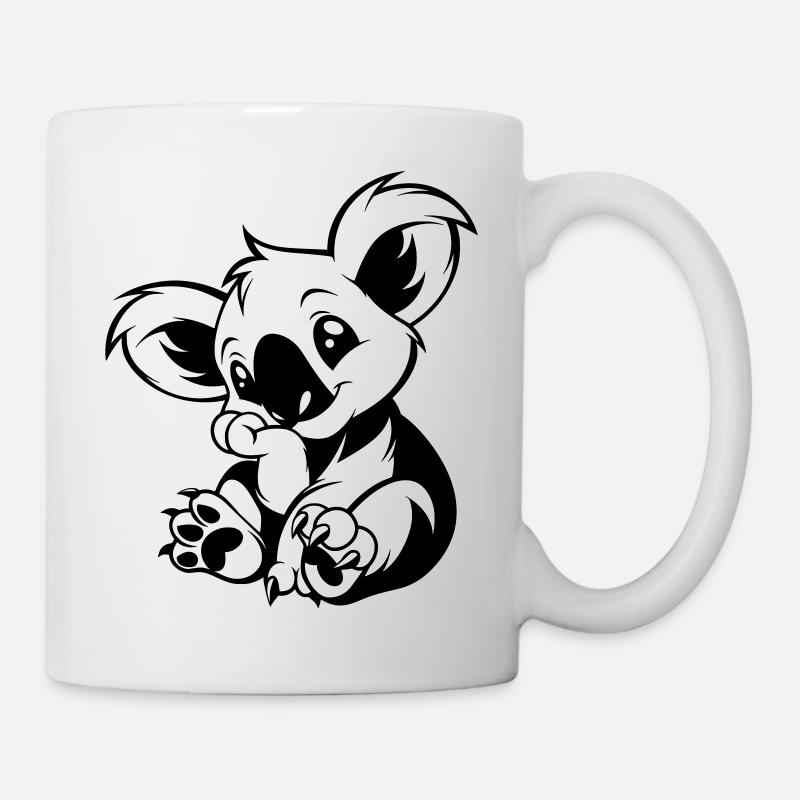 Un koala mignon assis en jouant - Mug blanc - blanc