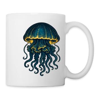 Glowing Deep Sea Jellyfish Galaxy - Mug - white - Right