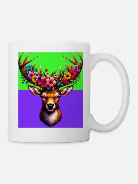 Hirsch - Tasse - Weiß