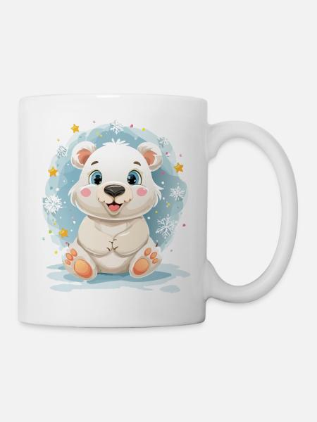 Polarbärchen im Winterzauber - Tasse - Weiß