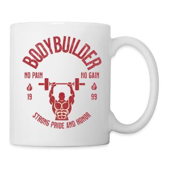 Bodybuilder Lifestyle – Stärke & Muskelkraft - Tasse - Weiß - Rechts