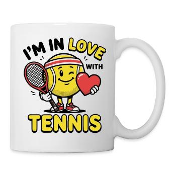 Chemise de tennis, J’adore le tennis, chemise enfant, sweat à capuche - Mug blanc - blanc - Droite