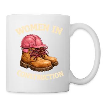 Bottes et casque de travail pour femmes dans la construction - Mug blanc - blanc - Droite