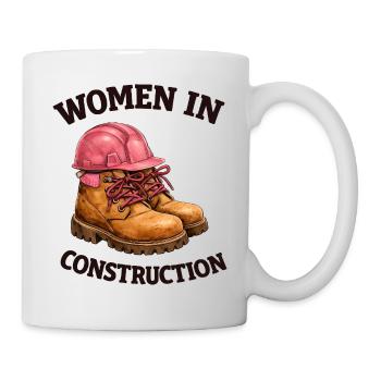 Bottes et casque de travail pour femmes dans la construction - Mug blanc - blanc - Droite