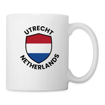 Bouclier d’Utrecht Drapeau des Pays-Bas - Mug blanc - blanc - Droite
