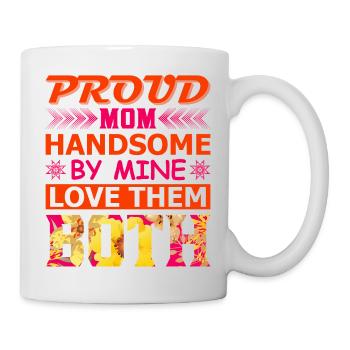 Stolze Mama Hübsch von mir Ich liebe sie beide Shirt - Tasse - Weiß - Rechts