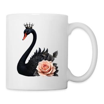 Black Swan Crowned with Rose - Mug - white - Right
