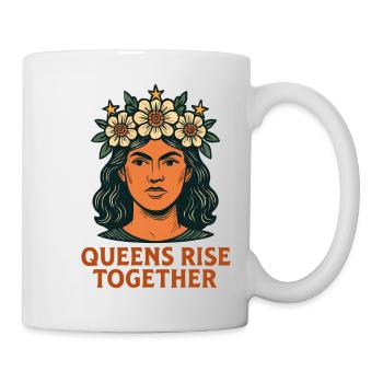Queens Rise Together Floral Wreath Portrait - Mug - white - Right