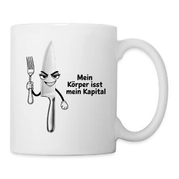 Freches Küchenmesser-Motiv - Tasse - Weiß - Rechts
