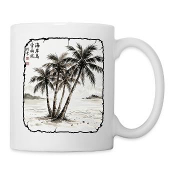 Palmen Strand Asiatisch - Tasse - Weiß - Rechts