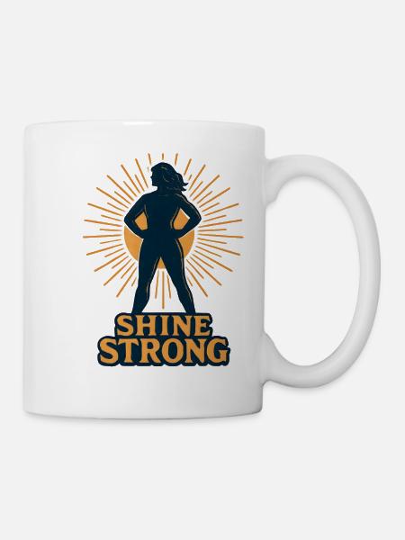 Shine Strong Silhouette Sonnenstrahlen - Tasse - Weiß