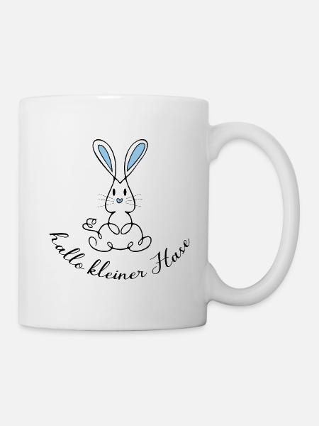 Blaue Baby Hase - Tasse - Weiß