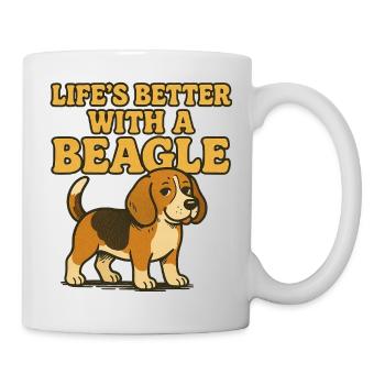 Beagle-Leben besser mit einem Beagle - Tasse - Weiß - Rechts