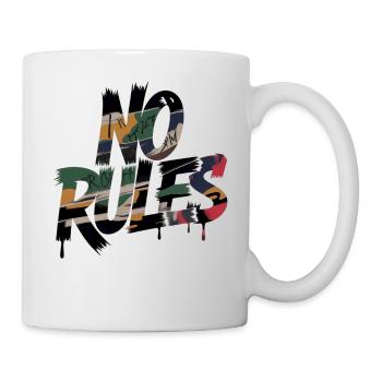 No Rules Street Art Spruch Graffiti Camouflage - Tasse - Weiß - Rechts