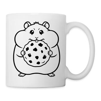 Hamster Keks Cookie Outline - Tasse - Weiß - Rechts