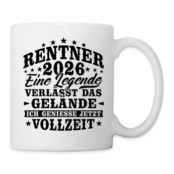 Rentner 2026 Rente Ruhestand Geschenk - Tasse - Weiß - Rechts