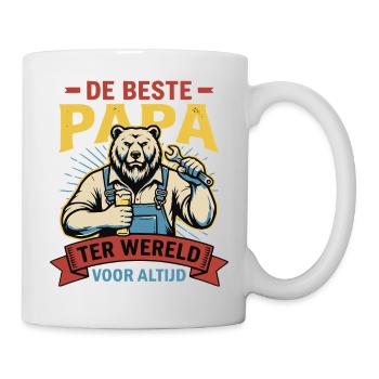 Beste Papa, Leuk Vaderdag Shirt of Hoodie - Tasse - Weiß - Rechts