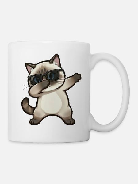Dabbing Siamkatze - Tasse - Weiß