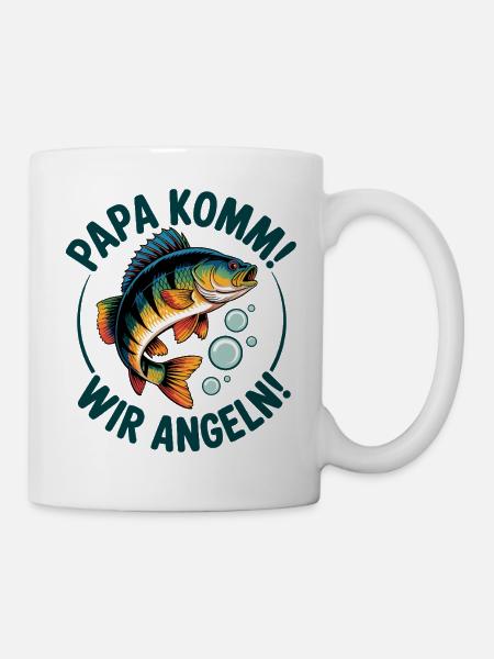 Angeln mit meinem Papa - Tasse - Weiß