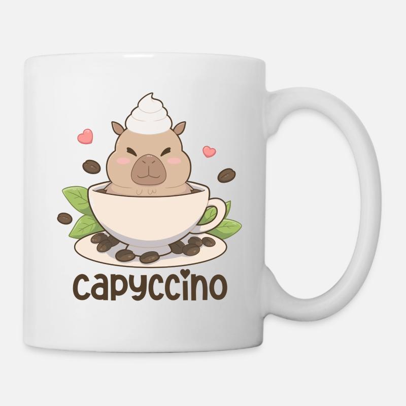 Capyccino Capybara Kaffee Motiv - Tasse - Weiß