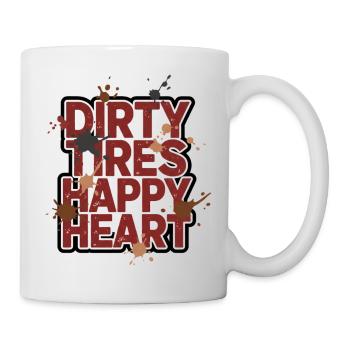 Dirty Tires Happy Heart Off-Road Design - Mug blanc - blanc - Droite
