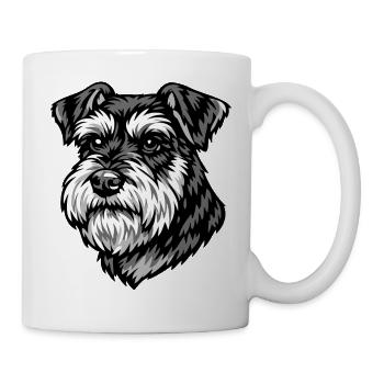 Schnauzer Portrait - Tasse - Weiß - Rechts