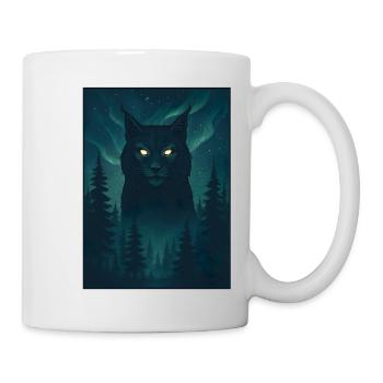 Northern Wolf in the Northern Lights - Mug - white - Right