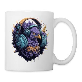 DJ avec un casque - Mug blanc - blanc - Droite