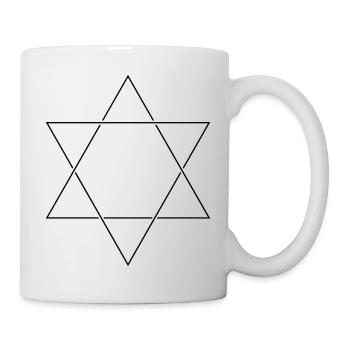 Minimalist Star of David - Line Drawing Hexagram - Mug - white - Right