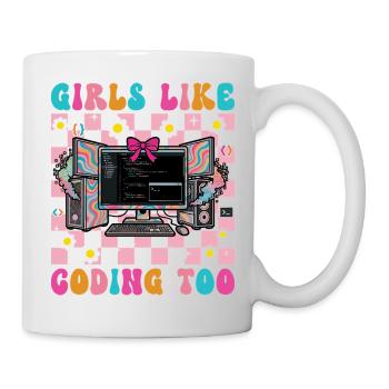 Les filles aiment aussi coder pour les femmes, les filles. - Mug blanc - blanc - Droite