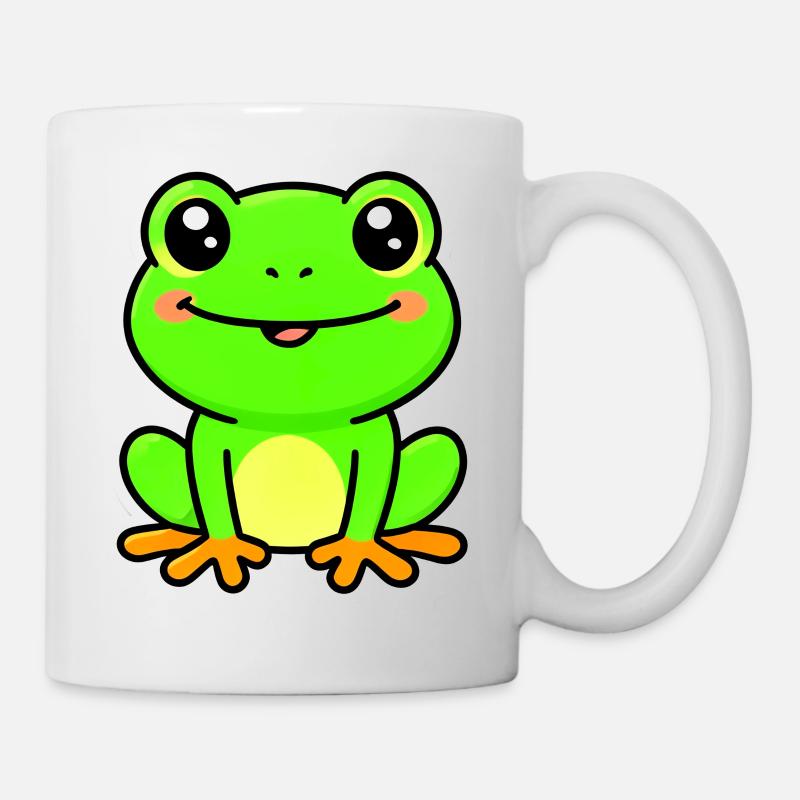 Bright Lime Frog Charm - Mug - white